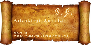 Valentinyi Jarmila névjegykártya